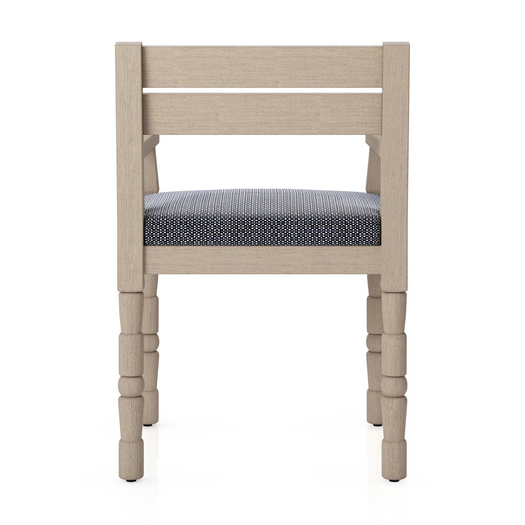 Warner Outdoor Dining Armchair - Faye Navy - Washed Brown