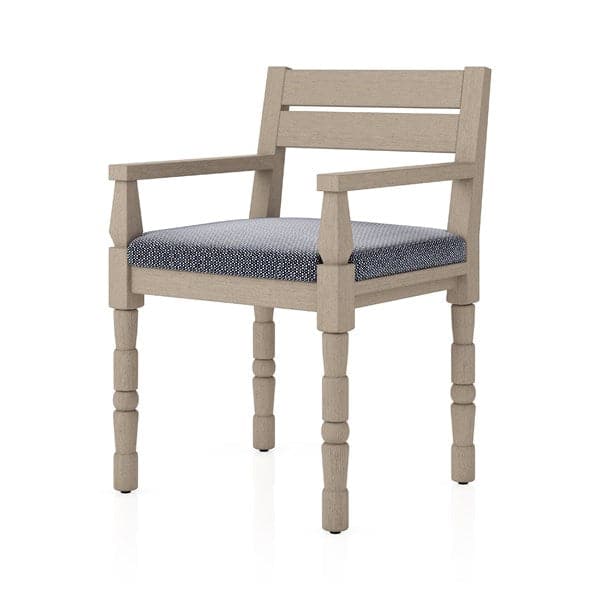 Waller Outdoor Dining Armchair-Four Hands-FH-228981-003-Dining ChairsFaye Navy / Washed Brown-Fsc-34-France and Son