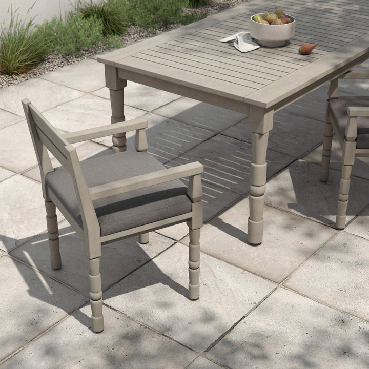 Warner Outdoor Dining Armchair - Charcoal - Weathered Grey