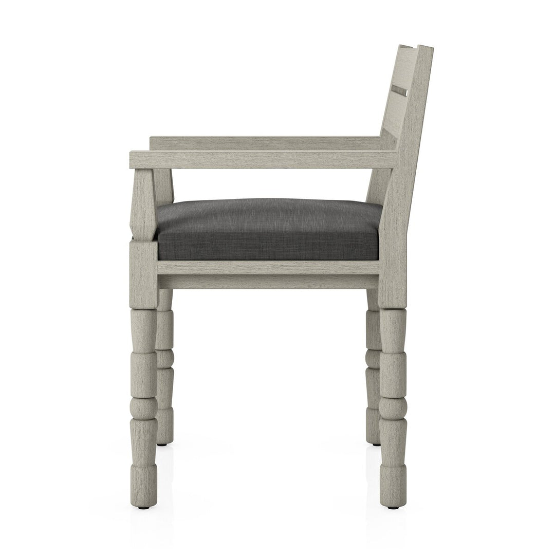 Warner Outdoor Dining Armchair - Charcoal - Weathered Grey