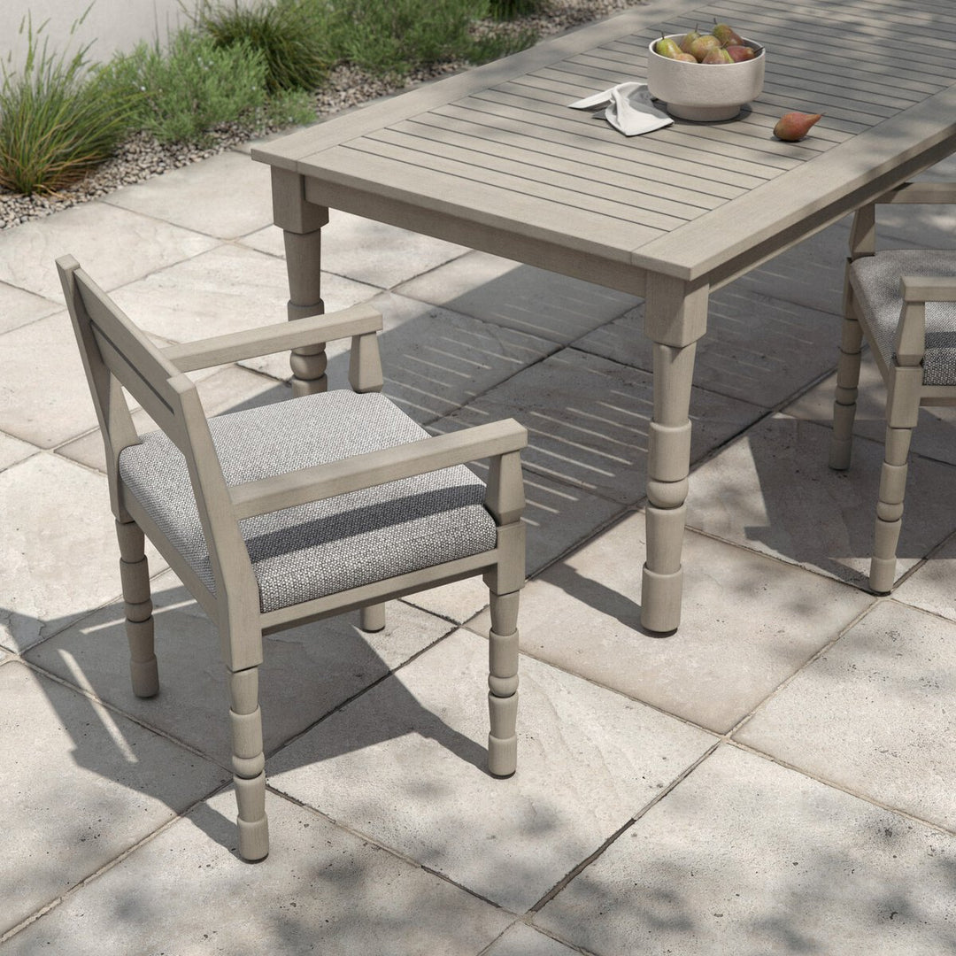 Warner Outdoor Dining Armchair - Faye Ash - Weathered Grey