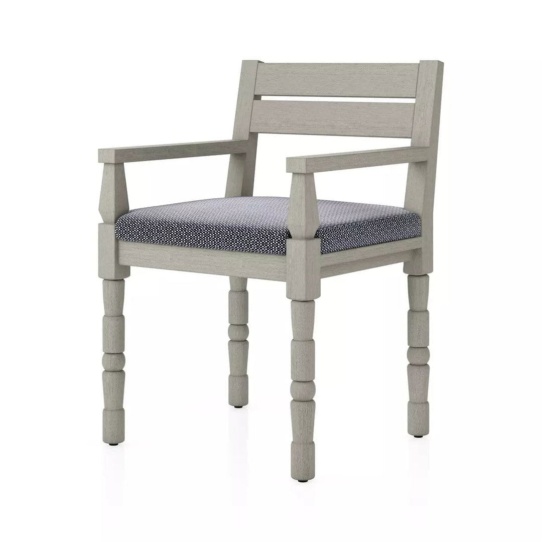 Waller Outdoor Dining Armchair-Four Hands-FH-228981-008-Dining ChairsFaye Navy / Weathered Grey-Fsc-42-France and Son