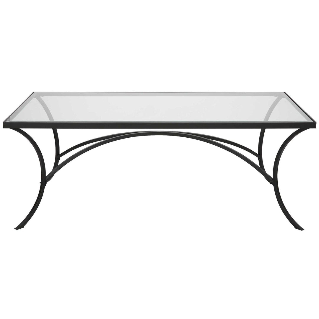 Alayna Black Metal & Glass Coffee Table-Uttermost-UTTM-22909-Console Tables-3-France and Son
