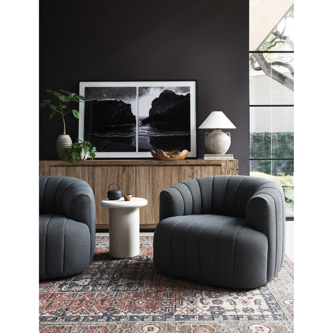 Parker Swivel Chair - FIQA Boucle Charcoal