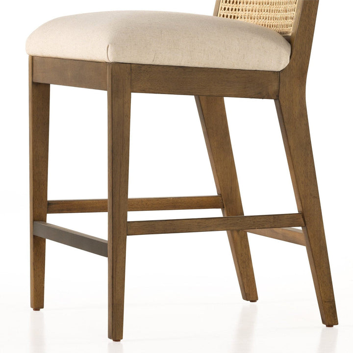 Amelia Cane Armless Counter Stool - Savile Flax