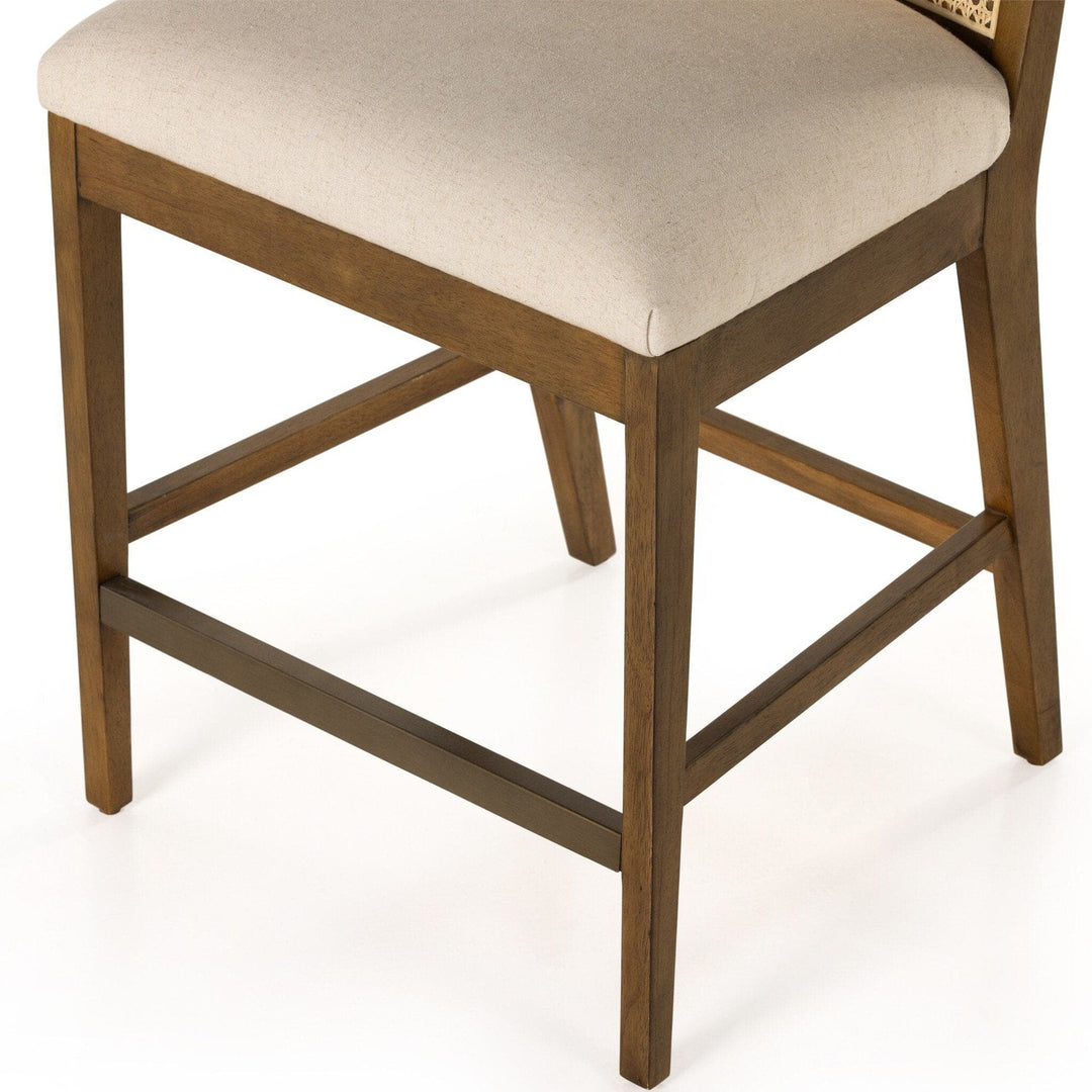 Amelia Cane Armless Counter Stool - Savile Flax