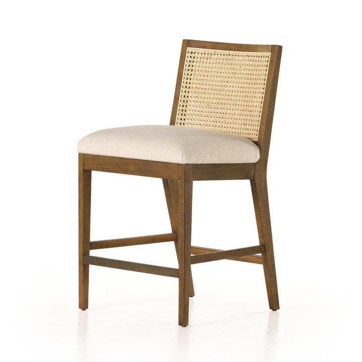 Amelia Cane Armless Counter Stool - Savile Flax