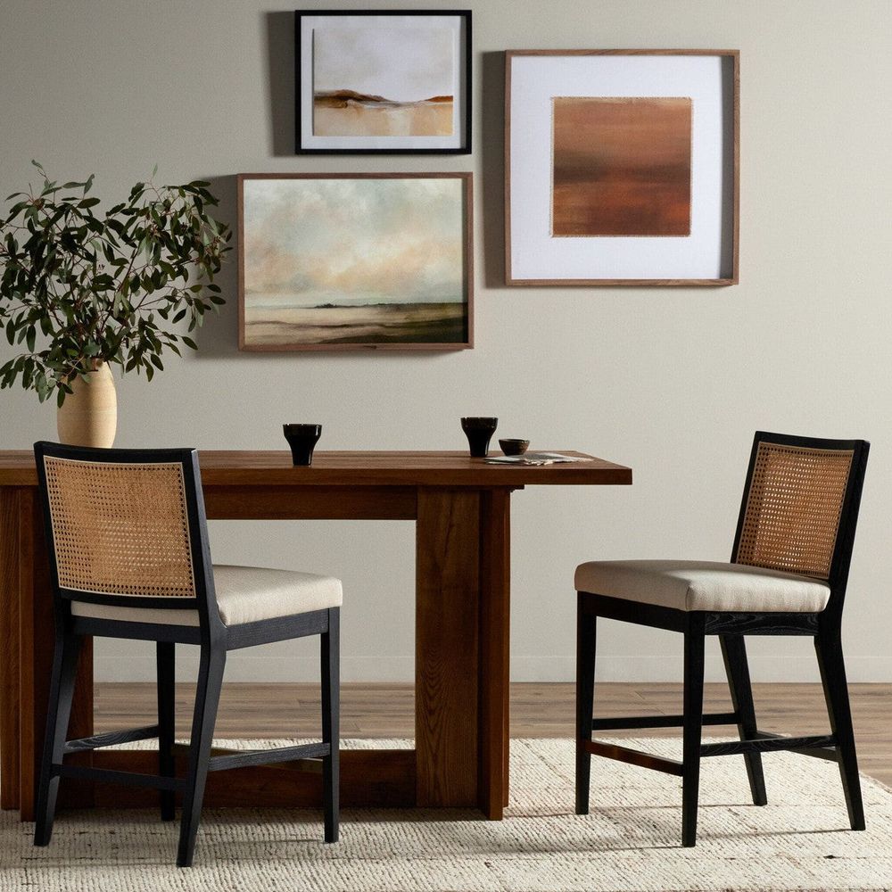 Bar & Counter Stools Thayer Cane Armless Counter Stool - Savile Flax