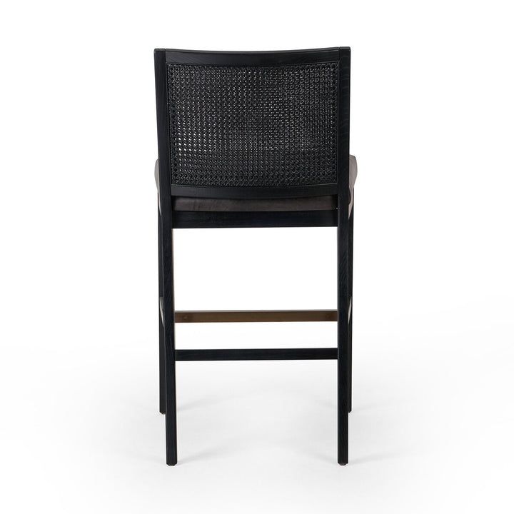 Isabella Cane Armless Bar + Counter Stool - Bar - Brushed Ebony - Sonoma Black