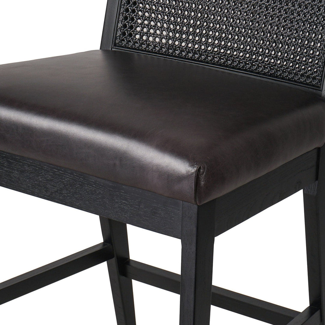 Amelia Cane Armless Counter Stool - Sonoma Black