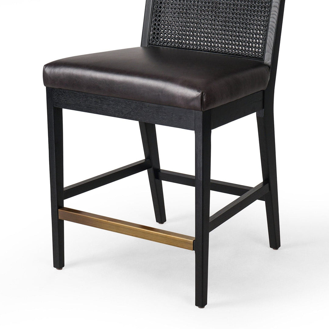 Amelia Cane Armless Counter Stool - Sonoma Black