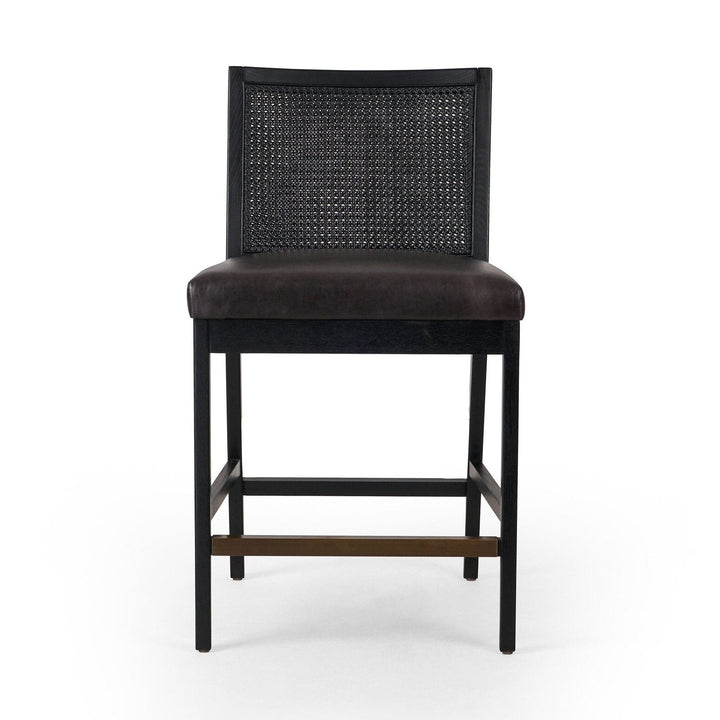 Amelia Cane Armless Counter Stool - Sonoma Black