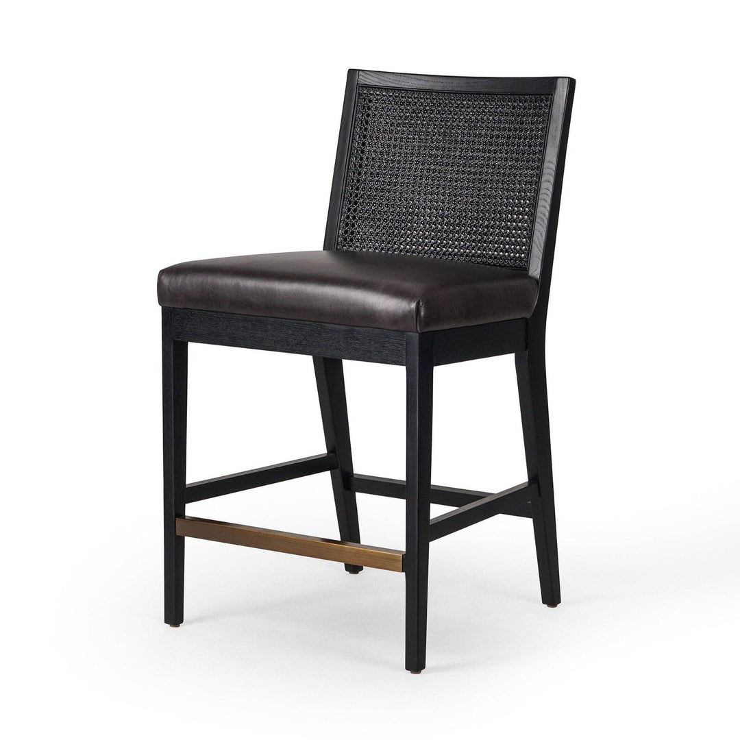 Amelia Cane Armless Counter Stool - Sonoma Black