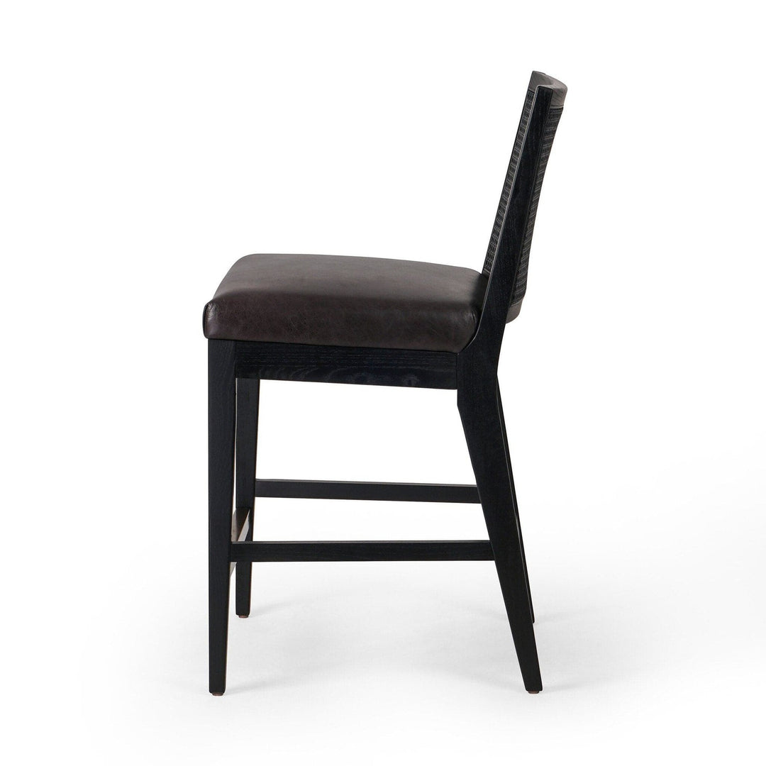 Amelia Cane Armless Counter Stool - Sonoma Black