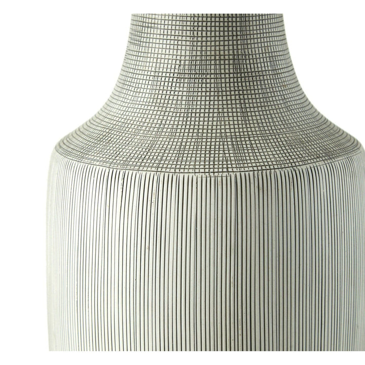 Odin Table Lamp - Black & White Grid Porcelain Ceramic