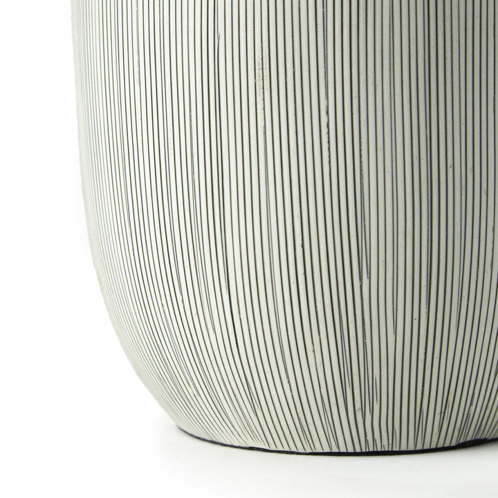 Odin Table Lamp - Black & White Grid Porcelain Ceramic