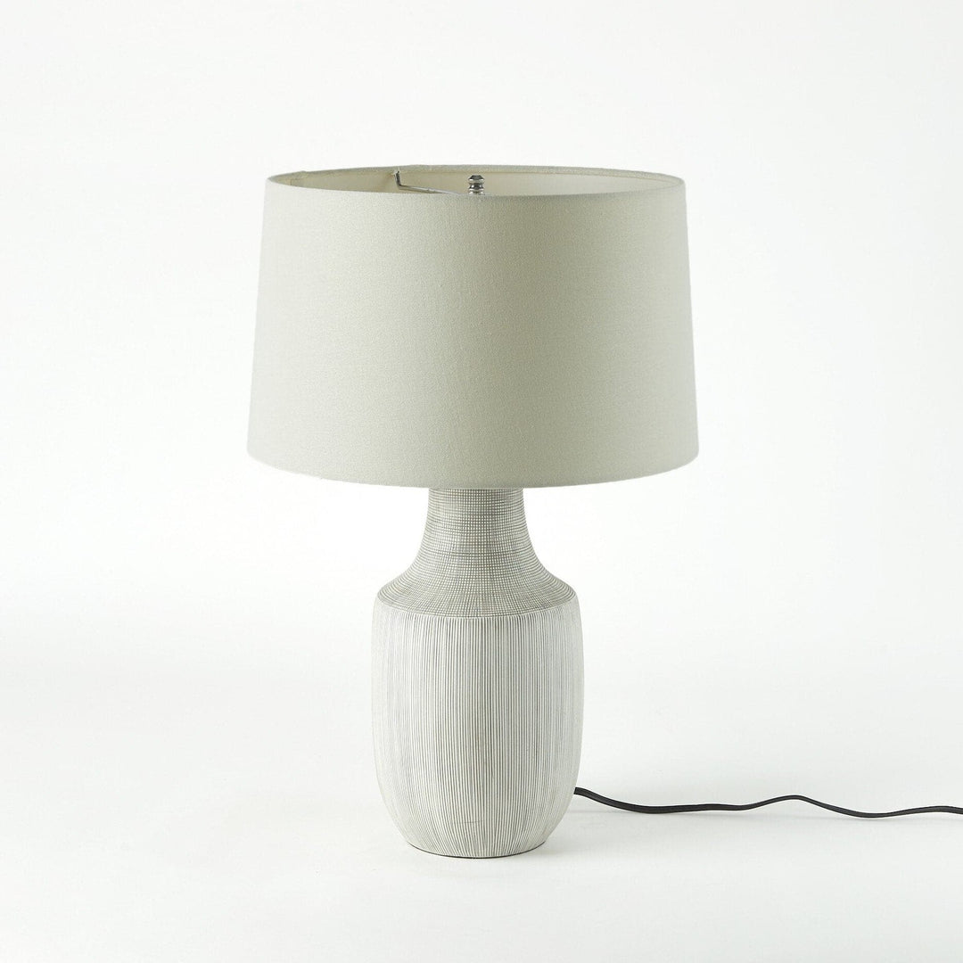 Odin Table Lamp - Black & White Grid Porcelain Ceramic