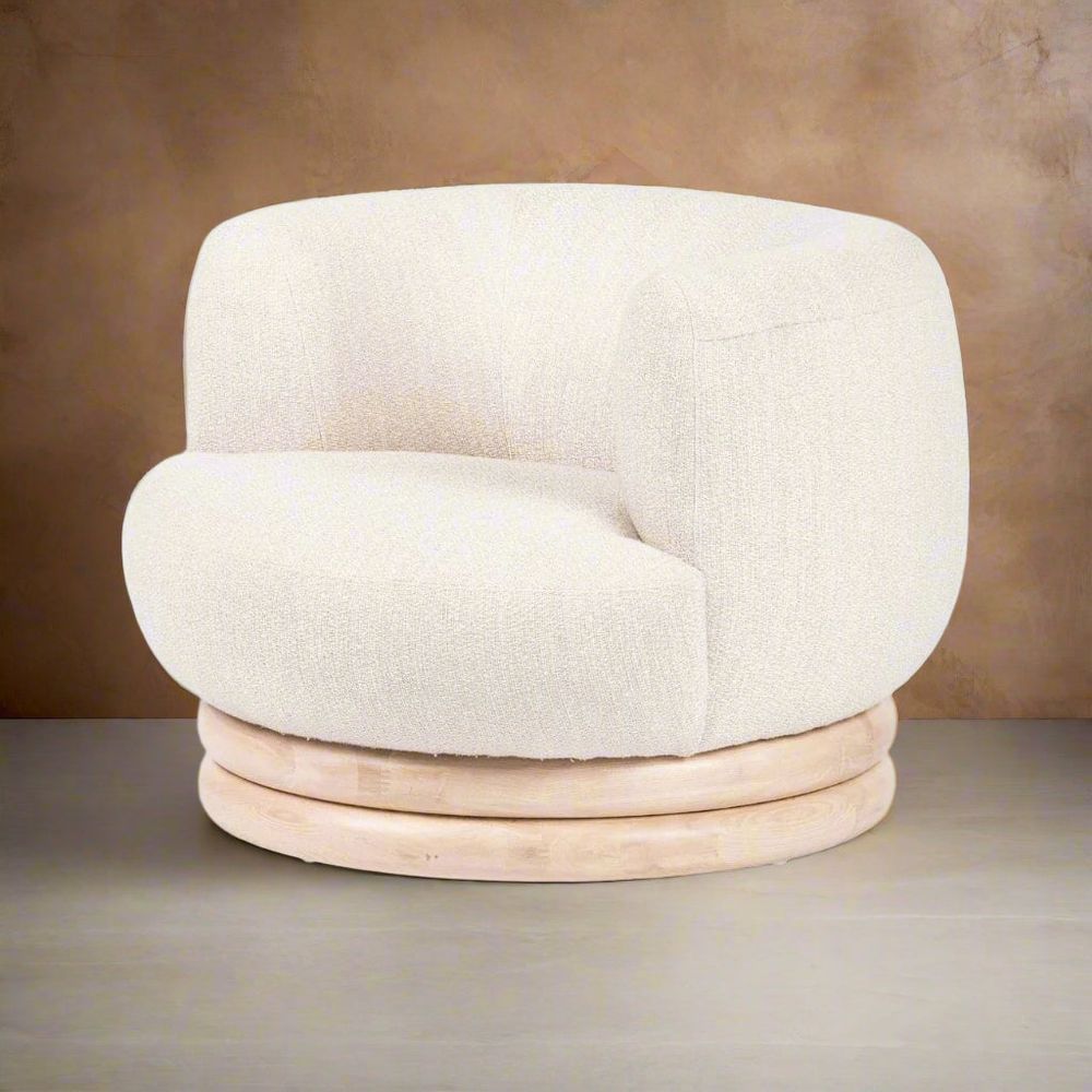 Harding Swivel Chair - Kerbey Taupe-Four Hands-STOCK-229384-002-Lounge Chairs-1-France and Son
