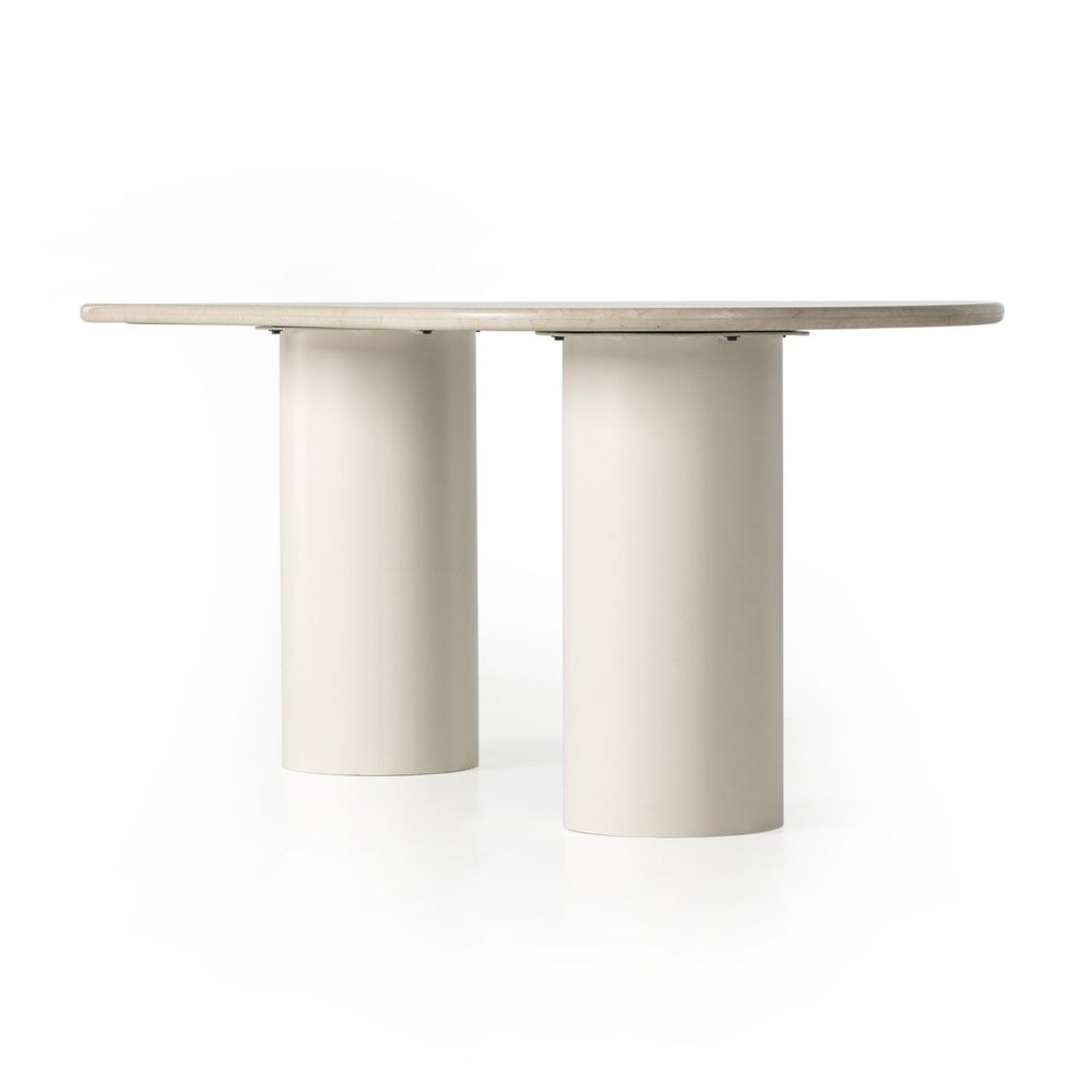 Dining Tables Ashby Oval Dining Table - Cream Marble