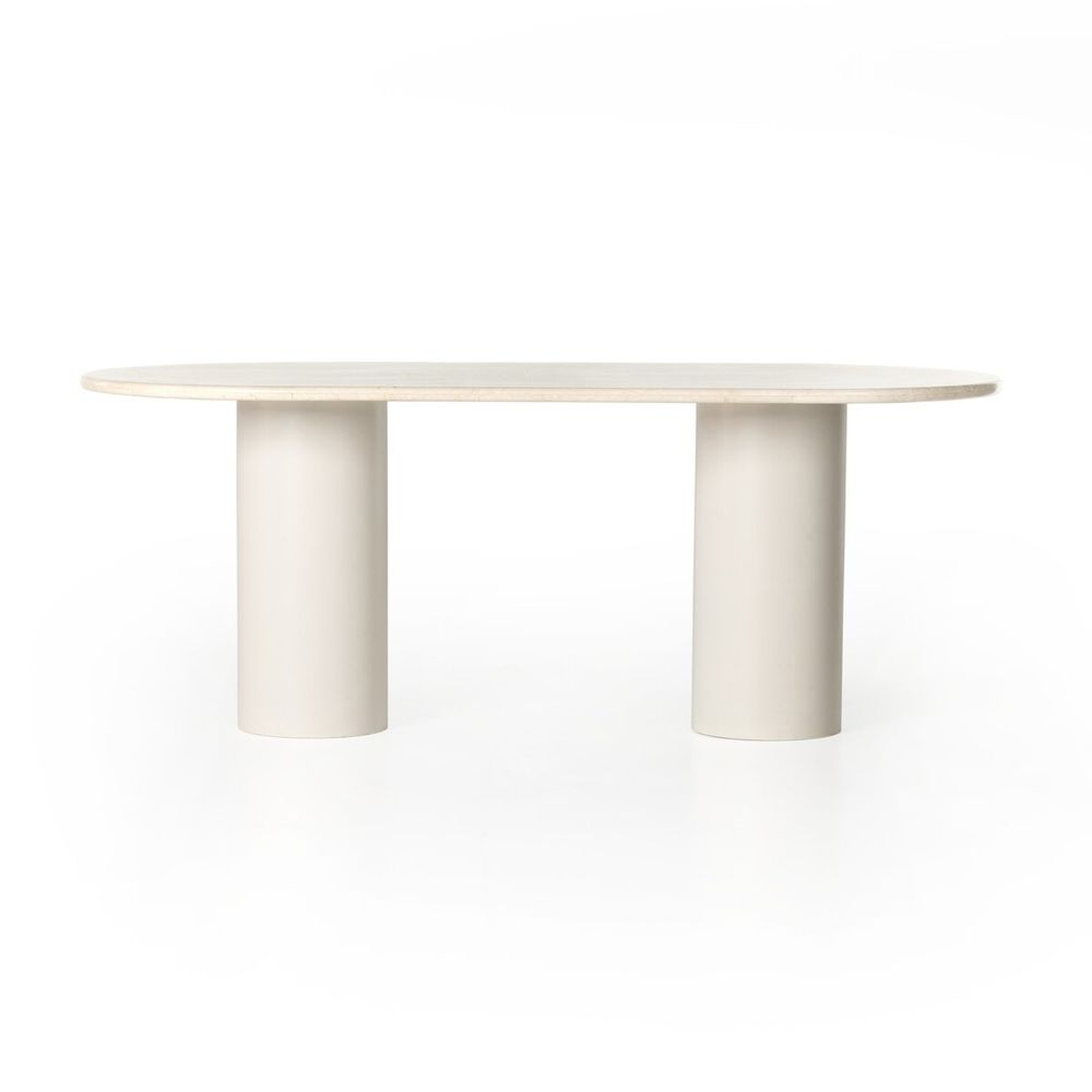 Dining Tables Ashby Oval Dining Table - Cream Marble