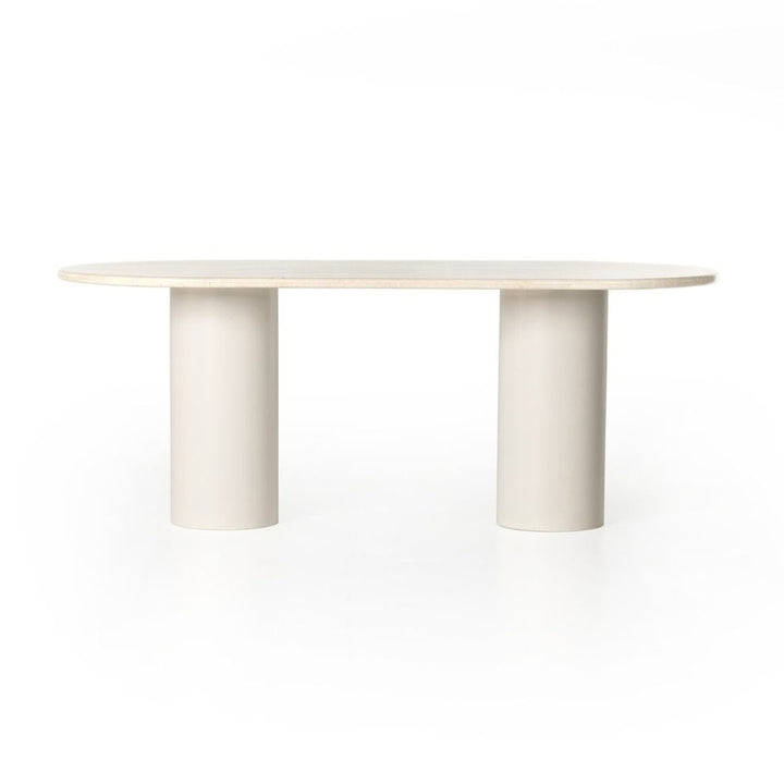 Dining Tables Ashby Oval Dining Table - Cream Marble
