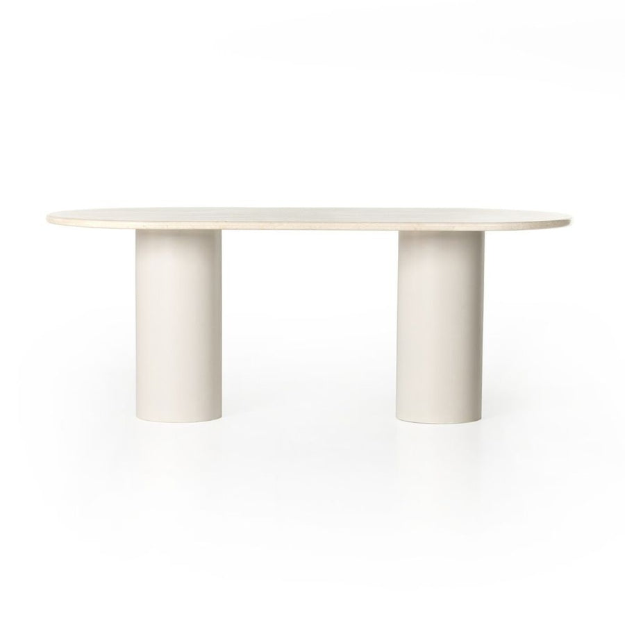 Dining Tables Ashby Oval Dining Table - Cream Marble