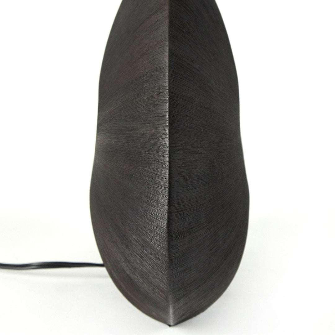 Bianca Table Lamp - Textured Matte Black Porcelain Ceramic