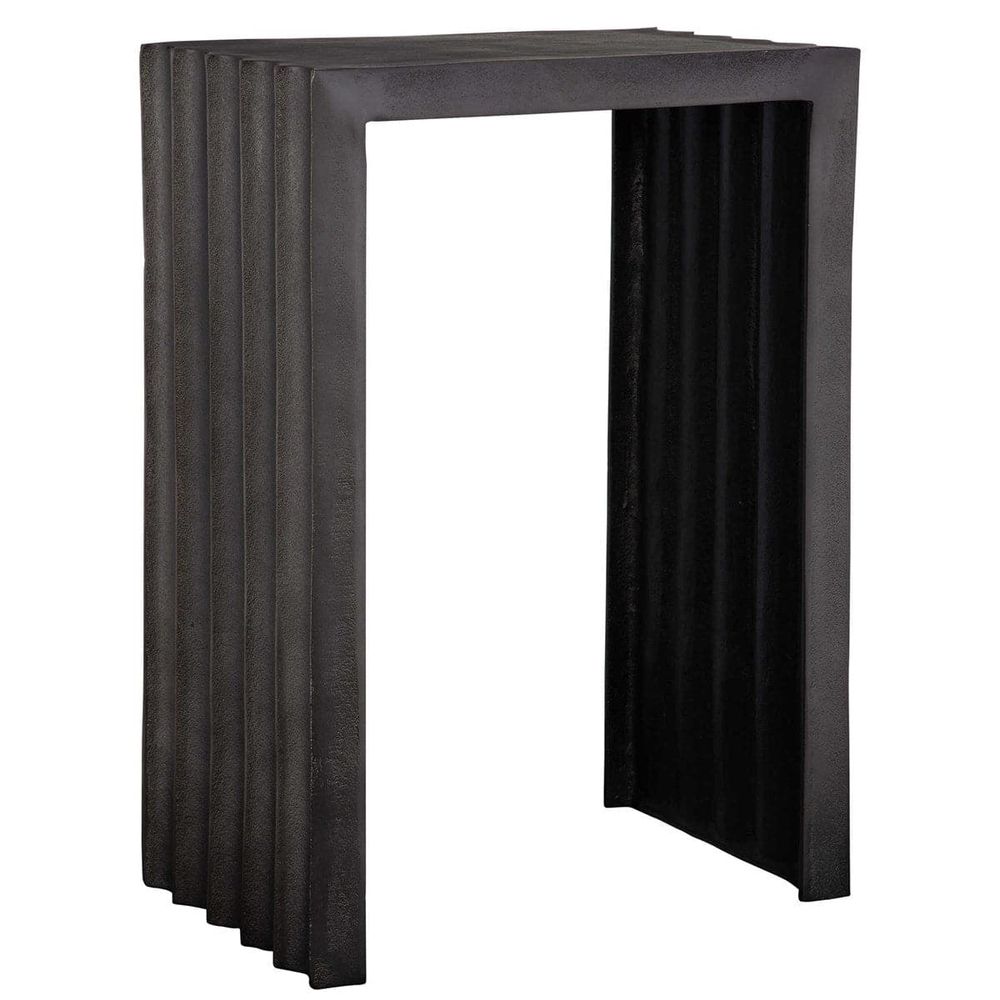 Uttermost In The Groove Aluminum Accent Table-Uttermost-UTTM-22963-Side Tables-4-France and Son