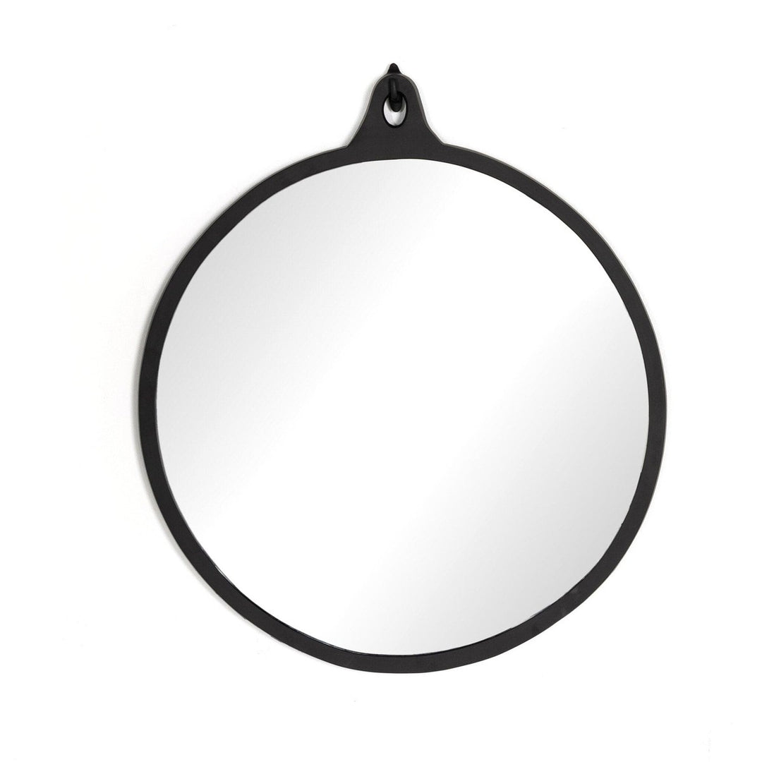 Hale Round Mirror - Black Aluminum