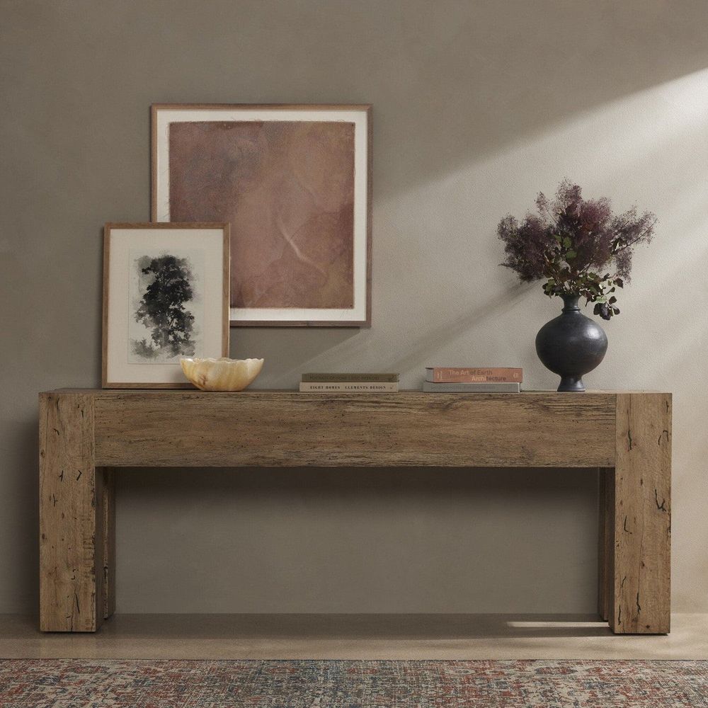 Console Tables Asher Console Table - Rustic Wormwood Oak
