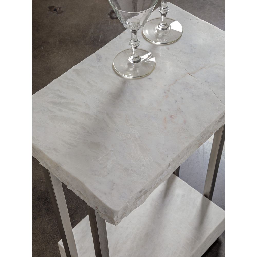 Side Tables Kenzo Rectangular Spot Table - Silver Leaf