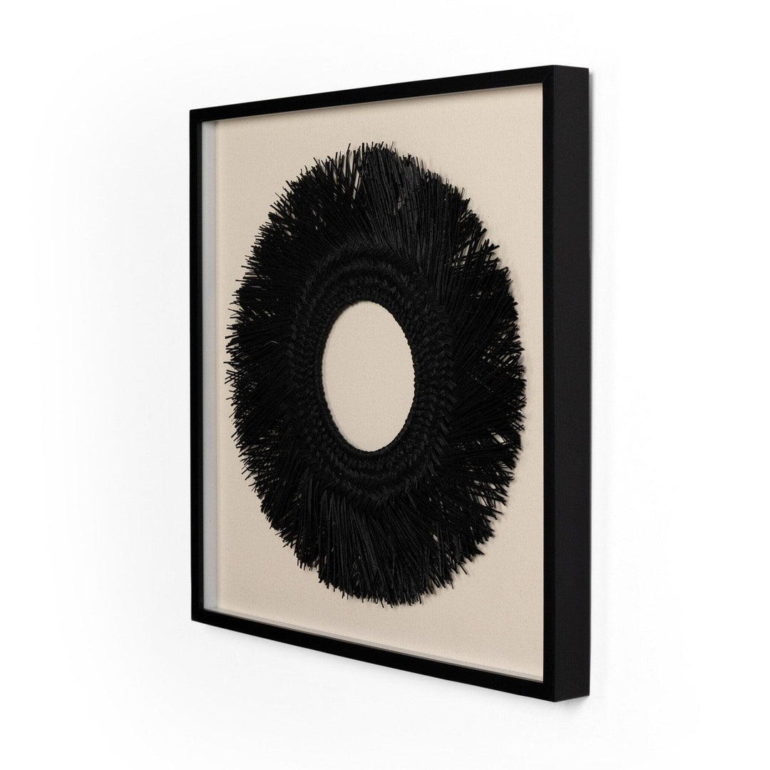 Avi Framed Seagrass Object - Black 1.5 Maple