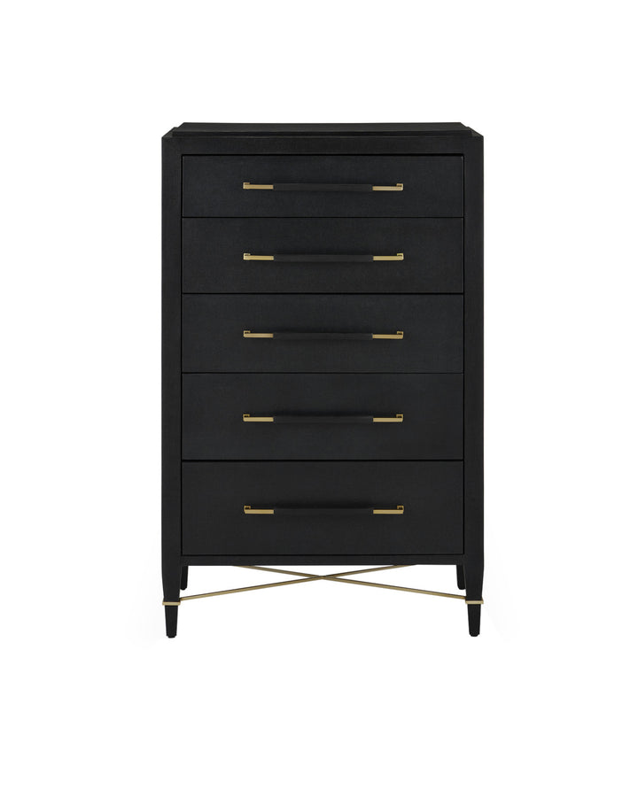 Verona Black Five-Drawer Chest