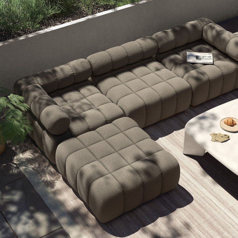 Outdoor Sofas & Sectionals Fairbanks Outdoor 3-Piece Sectional - Alessi Fawn - W/ Ottoman