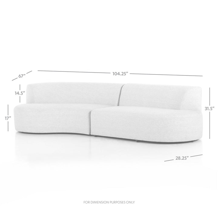 Pearl Outdoor 2-Piece Sectional - Left Arm Facing - Hayes Smoke