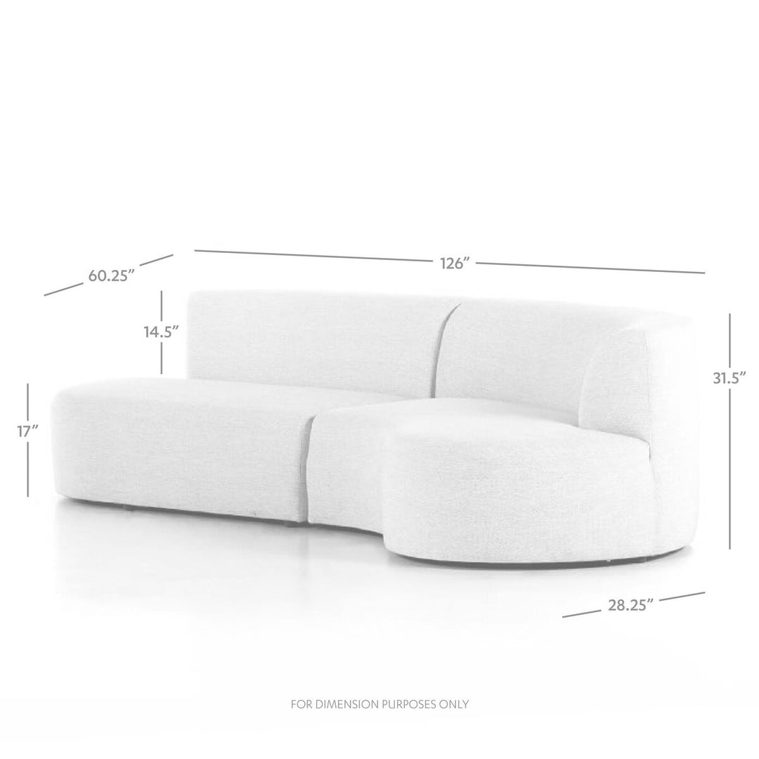 Pearl Outdoor 2-Piece Sectional - Curved - Hayes Smoke