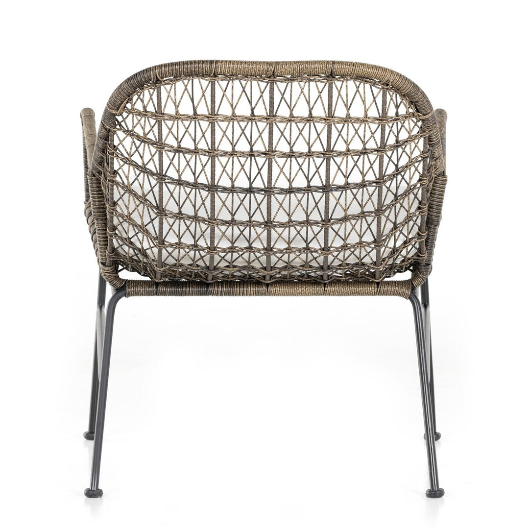 Canyon Outdoor Woven Club Chair - Distressed Grey - White