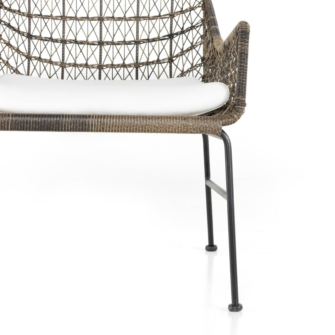 Canyon Outdoor Woven Club Chair - Distressed Grey - White