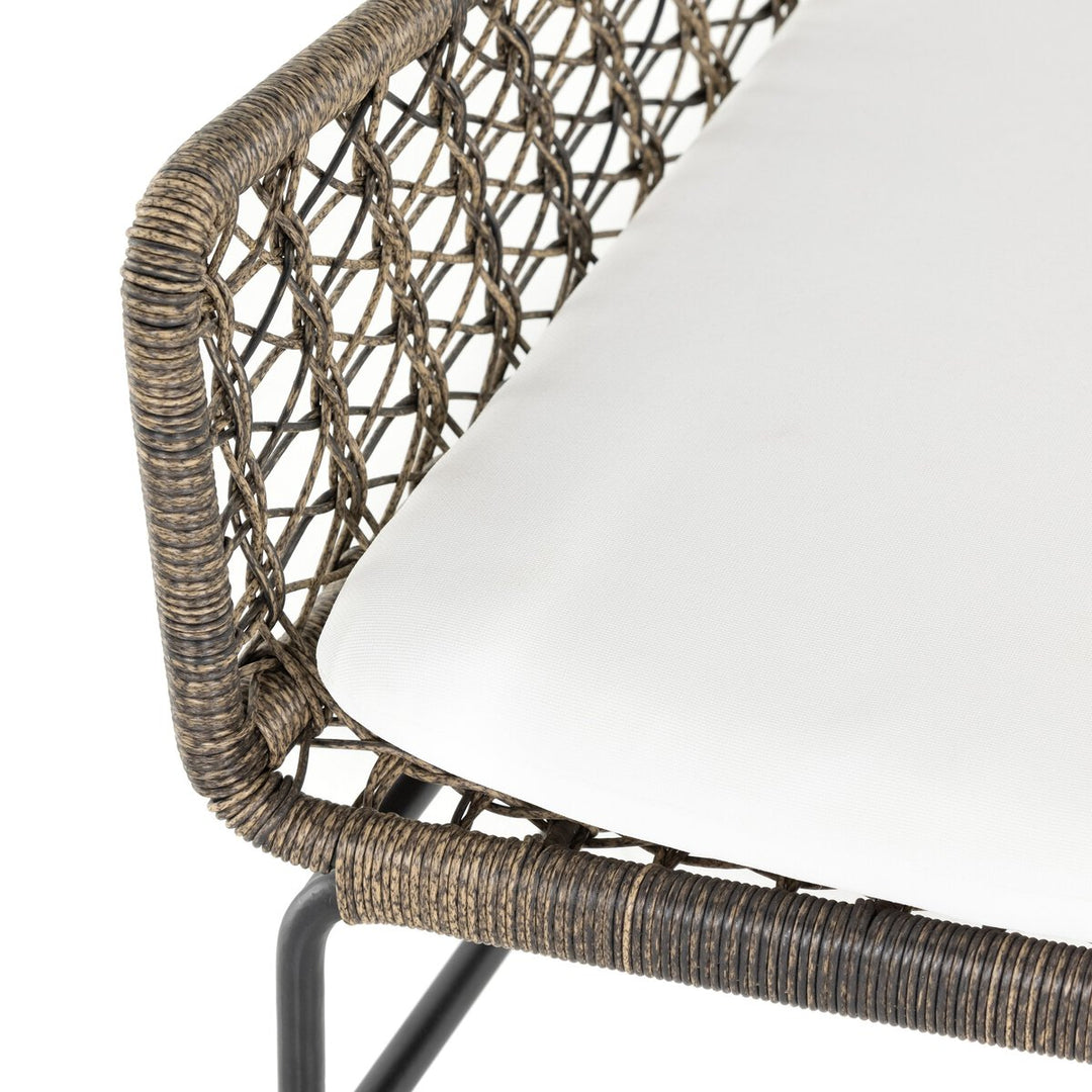 Canyon Outdoor Woven Club Chair - Distressed Grey - White