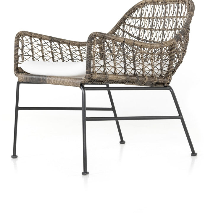 Canyon Outdoor Woven Club Chair - Distressed Grey - White