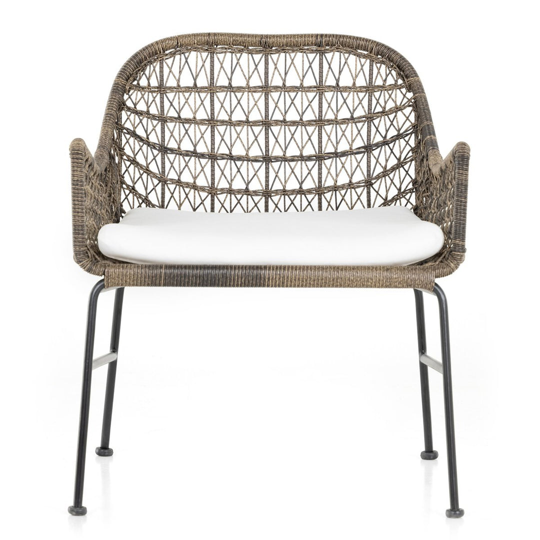 Canyon Outdoor Woven Club Chair - Distressed Grey - White