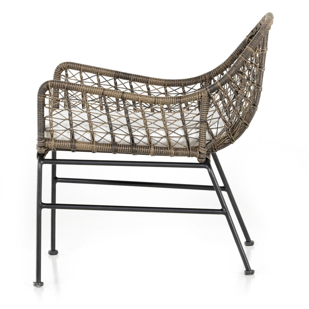 Canyon Outdoor Woven Club Chair - Distressed Grey - White