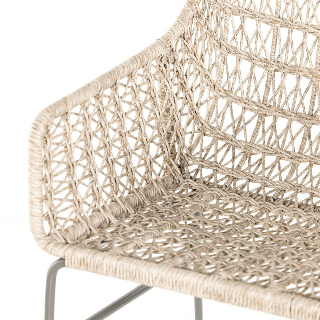 Bandera Outdoor Woven Dining Chair with Cushion - Vintage White - Open Box