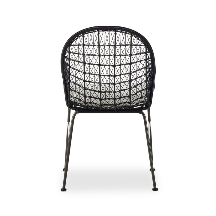 Canyon Outdoor Woven Dining Chair - Smoke Black - White