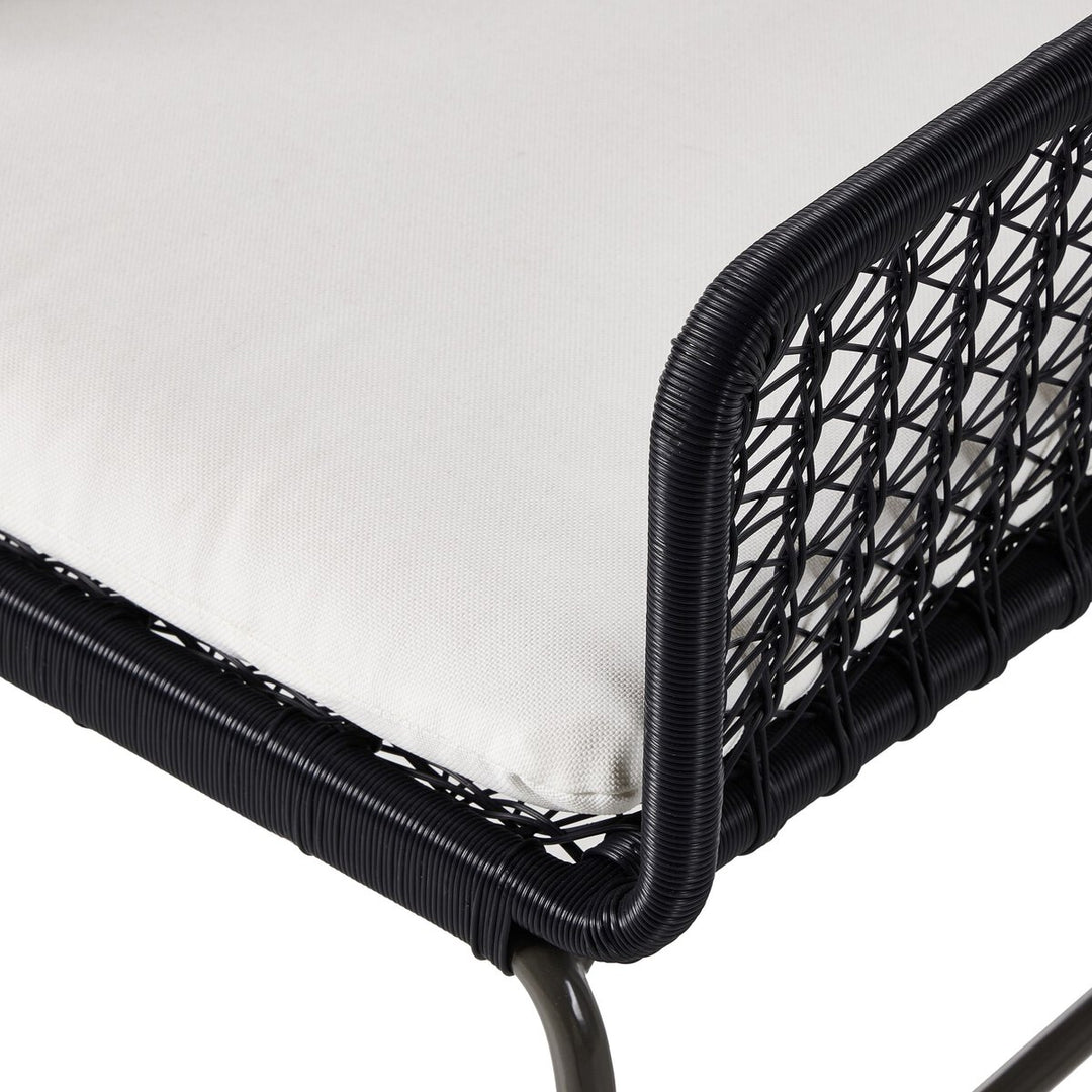 Canyon Outdoor Woven Dining Chair - Smoke Black - White