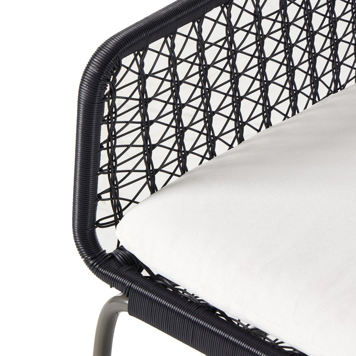 Canyon Outdoor Woven Dining Chair - Smoke Black - White