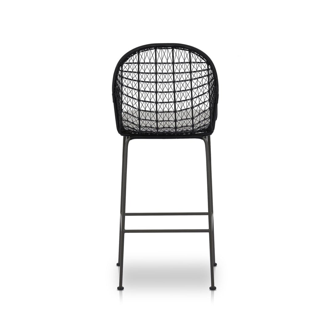 Canyon Outdoor Bar + Counter Stool - Bar Stool - Smoke Black - White