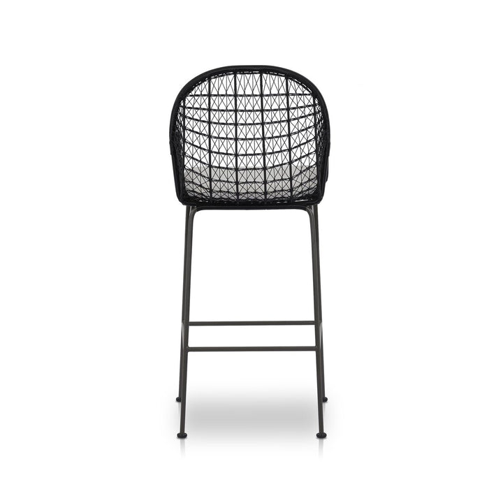 Canyon Outdoor Bar + Counter Stool - Bar Stool - Smoke Black - White