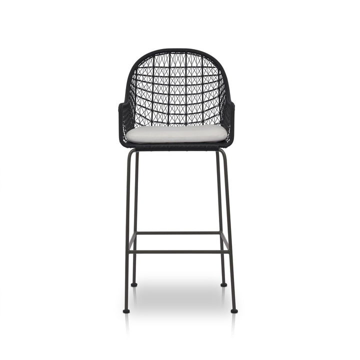 Canyon Outdoor Bar + Counter Stool - Bar Stool - Smoke Black - White