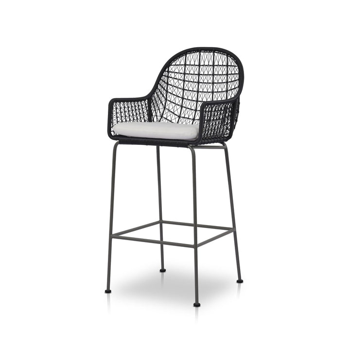 Canyon Outdoor Bar + Counter Stool - Bar Stool - Smoke Black - White